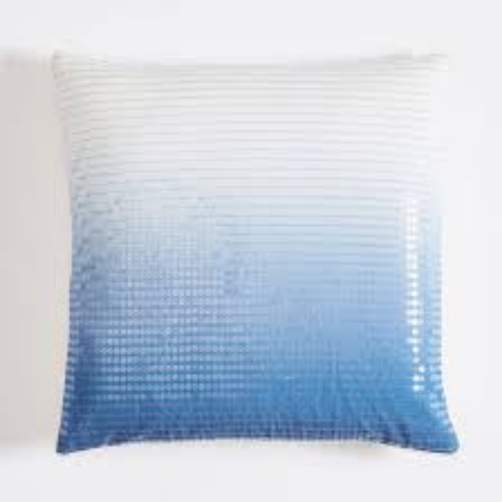 BNWOT Pottery Barn Teen ombre sequin pillow in blue